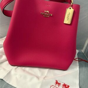 Coach Fuchsia Leather Shoulder Bag